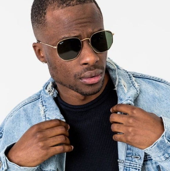 Ray Ban Hexagonal Green G15 Lenses RB3548N Gold Frame - Picture 13 of 14